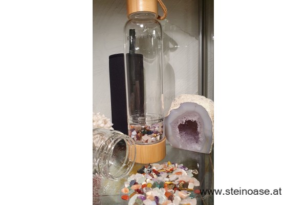Glasflasche mit Steine 'Bunte Vielfalt'